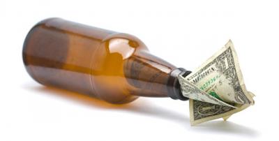 Bierflesje met geld